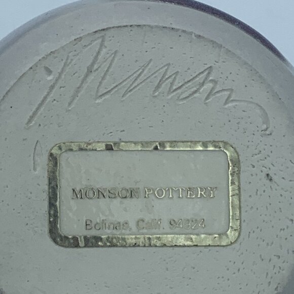 Monson Pottery Pomegranate  - Purple/Blue Glaze - Bolinas, CA - Handcrafted - Picture 5 of 5